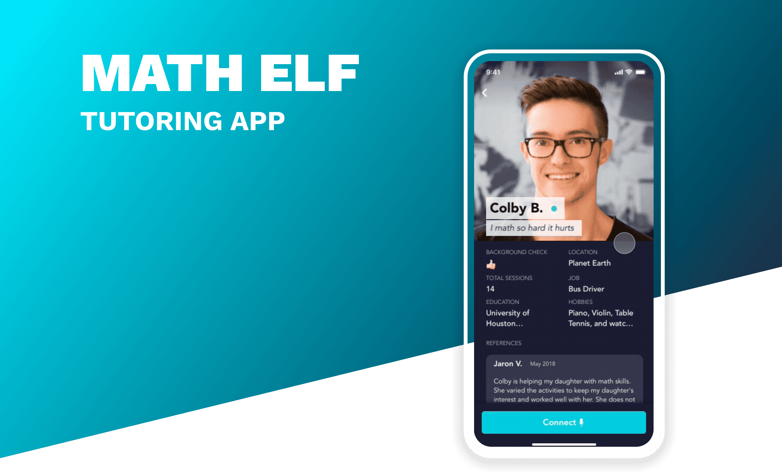 Overview of Math Elf tutoring app screens for students and tutors