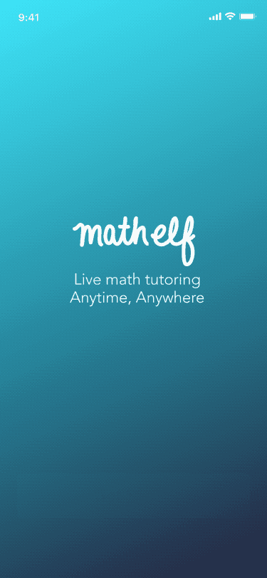 Animated welcome onboarding sequence for new Math Elf students