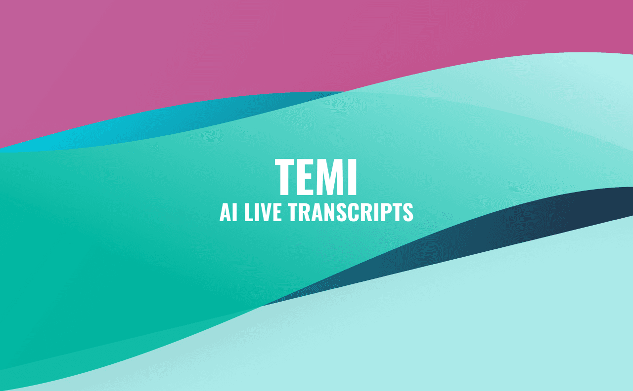 Temi live transcription app screens