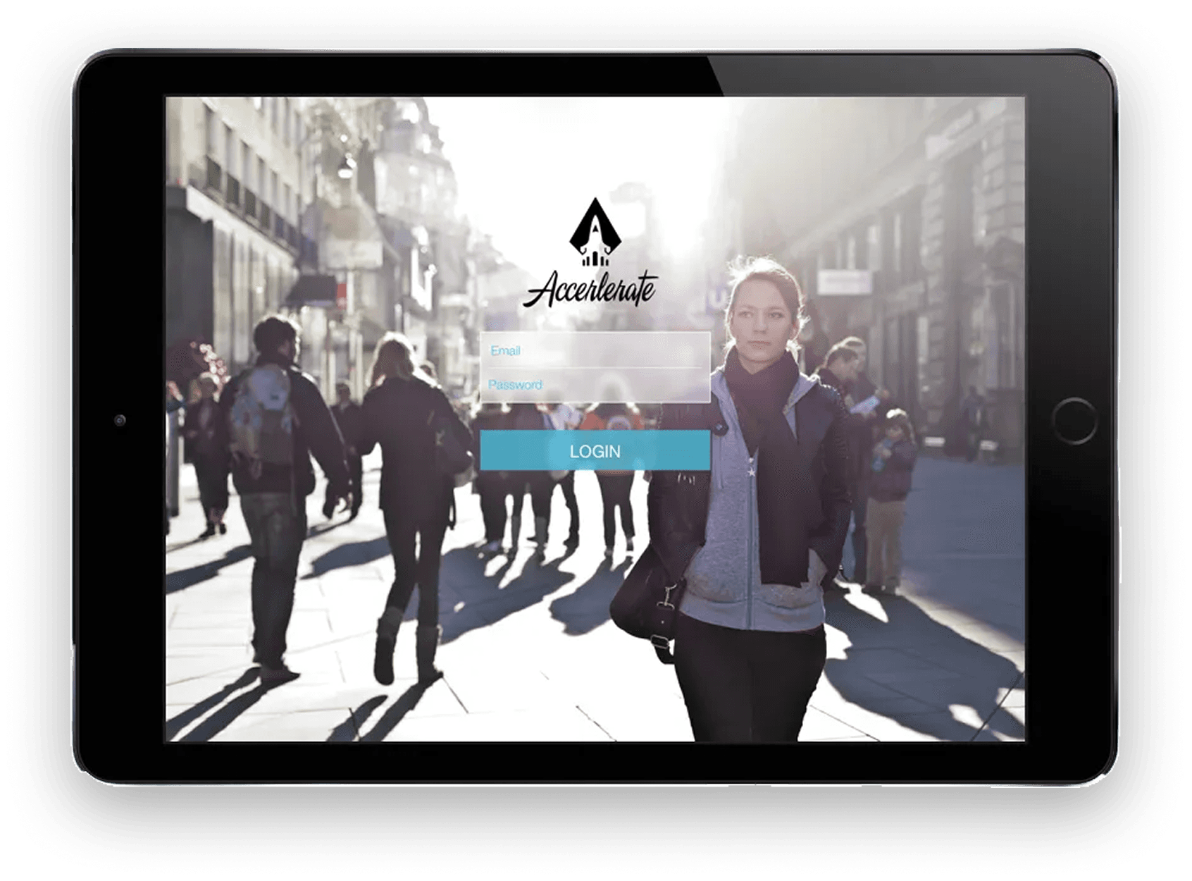 The Accelerate splash screen on an iPad