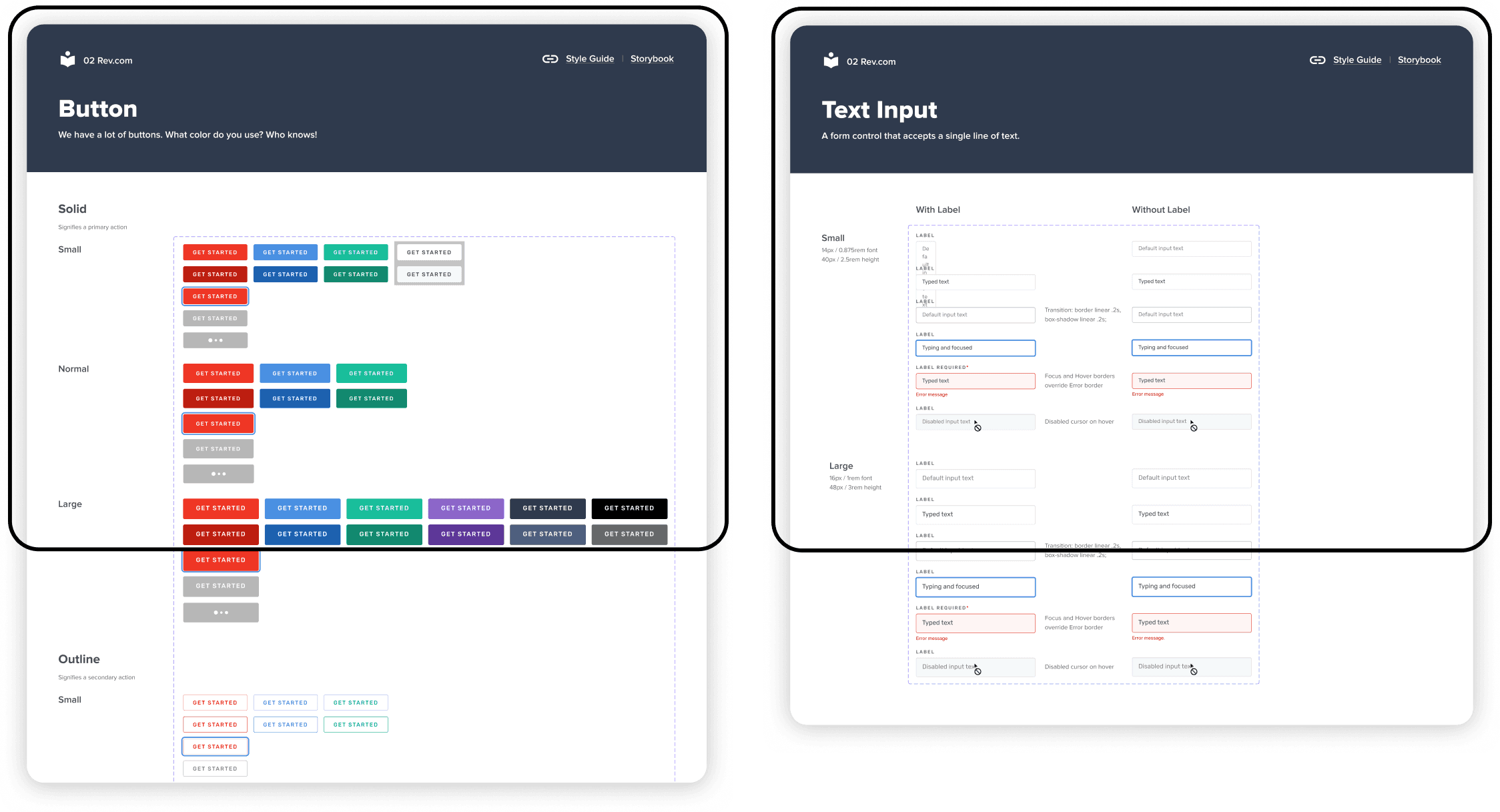 Mars design system components applied across the Rev customer workspace
